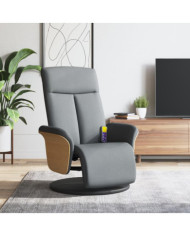Fauteuil inclinable de massage et repose-pieds gris clair tissu | Mobilier & Déco