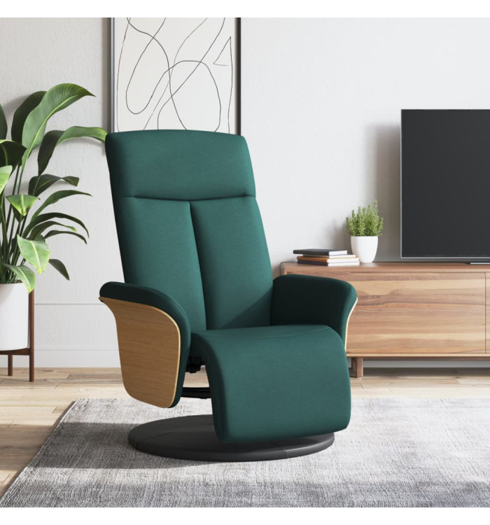Fauteuil inclinable avec repose-pieds vert foncé tissu | Mobilier & Déco