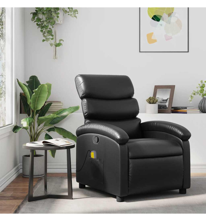 Fauteuil de massage inclinable Noir Similicuir | Mobilier & Déco