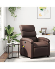 Fauteuil de massage inclinable Marron Similicuir | Mobilier & Déco