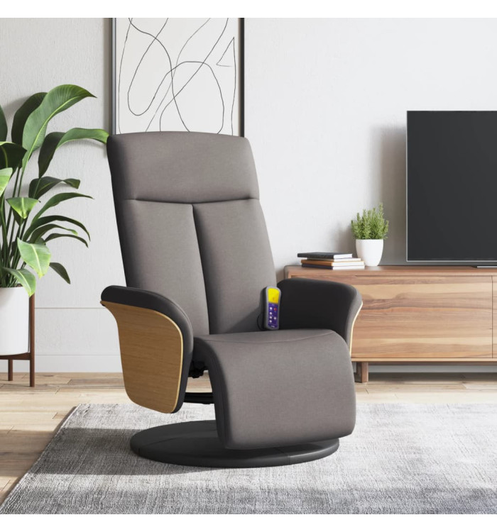 Fauteuil inclinable de massage avec repose-pieds taupe tissu | Mobilier & Déco