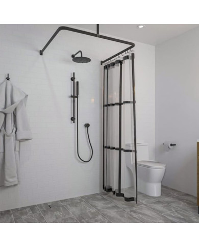 Sealskin Ensemble de rail de rideau de douche Easy-Roll noir | Mobilier & Déco