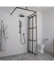 Sealskin Ensemble de rail de rideau de douche Easy-Roll noir | Mobilier & Déco