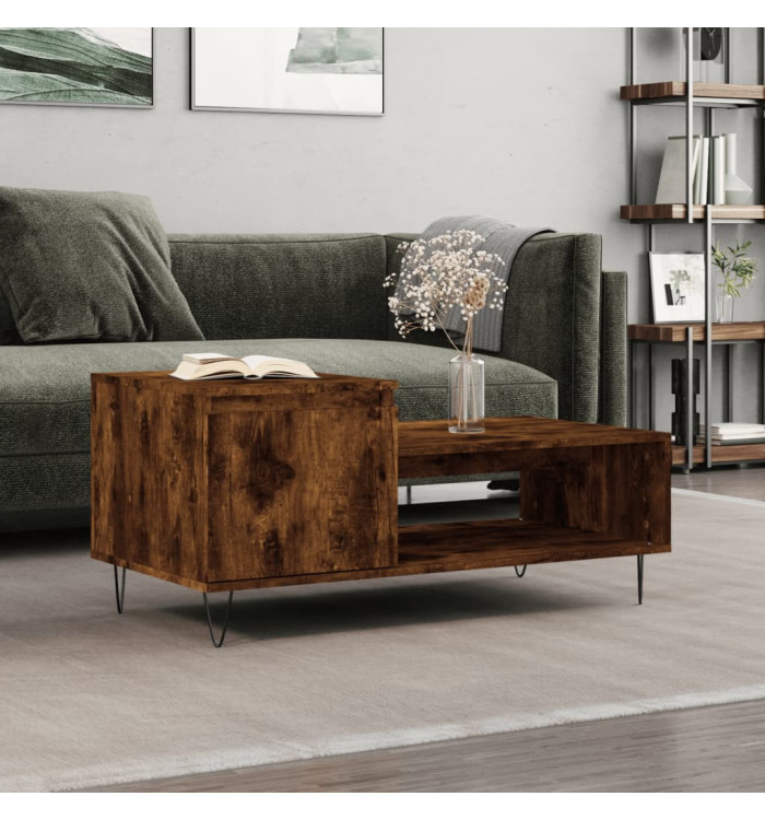 Table basse Chêne fumé 100x50x45 cm Bois d'ingénierie | Mobilier & Déco