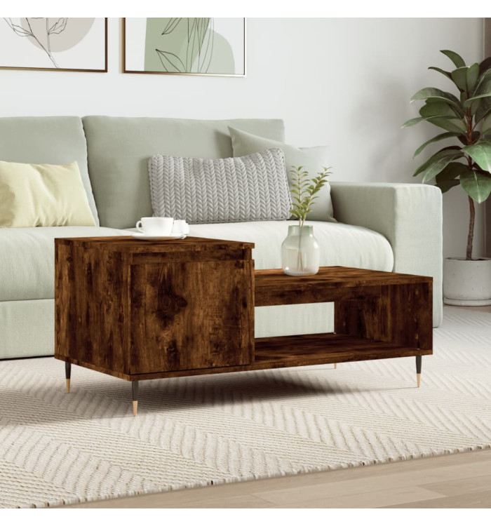 Table basse Chêne fumé 100x50x45 cm Bois d'ingénierie | Mobilier & Déco