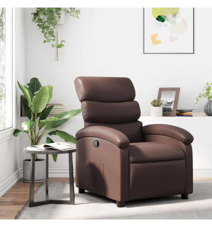 Fauteuil inclinable Marron Similicuir | Mobilier & Déco