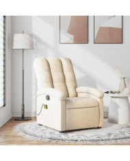 Fauteuil de massage inclinable Crème Tissu | Mobilier & Déco