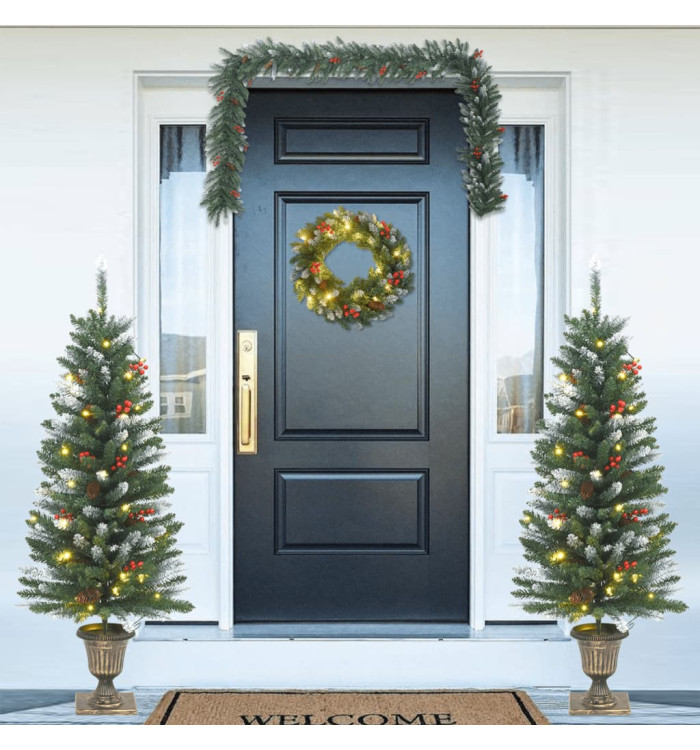 Ensemble de décoration de porte de Noël 4 pcs PVC | Mobilier & Déco
