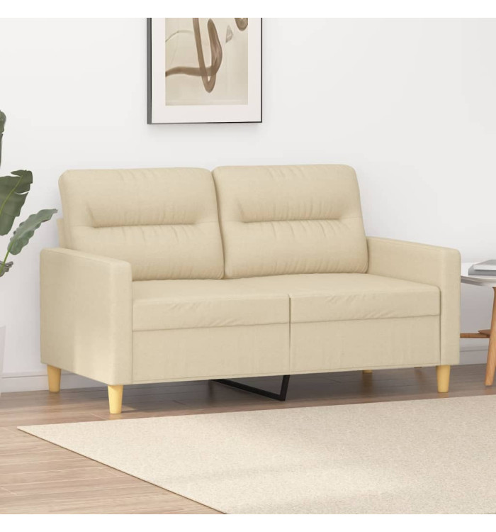 Canapé à 2 places Crème 120 cm Tissu | Mobilier & Déco