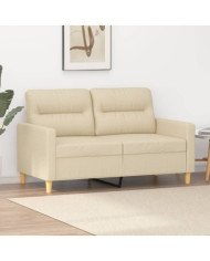 Canapé à 2 places Crème 120 cm Tissu | Mobilier & Déco