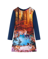 Robe pour enfants à manches longues bleu marine 116 | Mobilier & Déco
