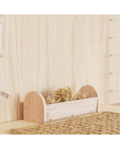 Mangeoire à foin pour lapins 28x10x10 cm bois massif de sapin | Mobilier & Déco