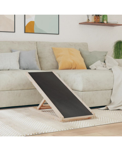 Rampe pour chiens gris 100x40 cm bois de sapin solide | Mobilier & Déco