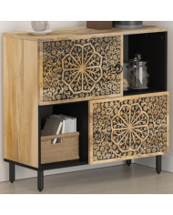 Armoire latérale 80x33x75 cm bois massif de manguier | Mobilier & Déco