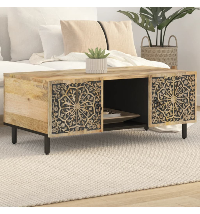 Table basse 100x54x40 cm bois de manguier massif | Mobilier & Déco
