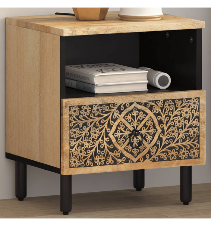 Table de chevet 40x33x46 cm Bois de manguier solide | Mobilier & Déco