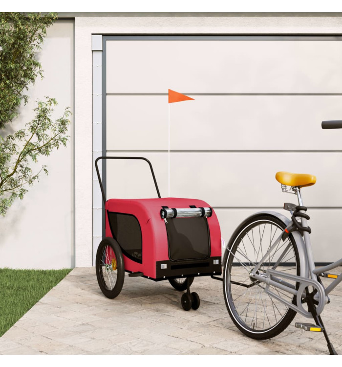 Remorque de vélo pour animaux de compagnie rouge et noir | Mobilier & Déco