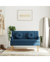 Banc avec coussins bleu 113x64,5x75,5 cm tissu | Mobilier & Déco