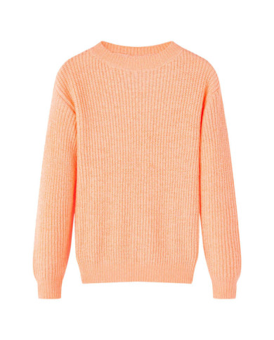 Pull-over tricoté pour enfants orange vif 116 | Mobilier & Déco