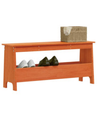 Banc d'entrée cire marron 100x28x45 cm bois de pin massif | Mobilier & Déco