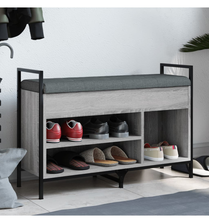 Banc à chaussures sonoma gris 85,5x32x57,5 cm bois d'ingénierie | Mobilier & Déco