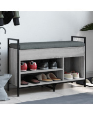 Banc à chaussures sonoma gris 85,5x32x57,5 cm bois d'ingénierie | Mobilier & Déco