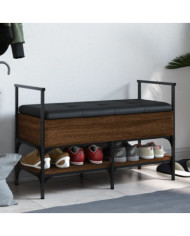 Banc à chaussures chêne marron 85,5x42x57,5cm bois d'ingénierie | Mobilier & Déco