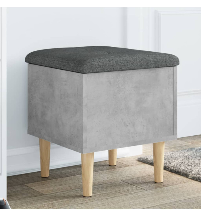 Banc de rangement gris béton 42x42x46 cm bois d'ingénierie | Mobilier & Déco
