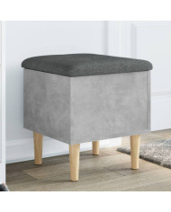 Banc de rangement gris béton 42x42x46 cm bois d'ingénierie | Mobilier & Déco