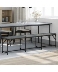 Banc à manger gris foncé 186x32x45 cm acier et tissu | Mobilier & Déco