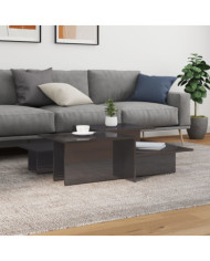 Tables basses 2 pcs gris brillant bois d'ingénierie | Mobilier & Déco