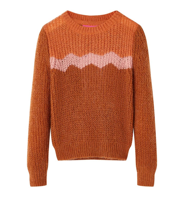 Pull-over tricoté pour enfants cognac 140 | Mobilier & Déco