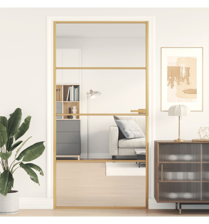 Porte intérieure mince doré verre trempé aluminium | Mobilier & Déco