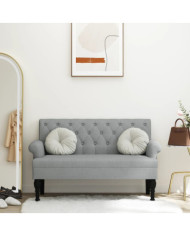 Banc avec dossier gris clair 120x62x75,5 cm tissu | Mobilier & Déco