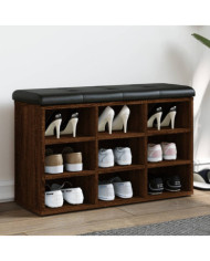 Banc à chaussures chêne marron 82x32x50 cm Bois d'ingénierie | Mobilier & Déco