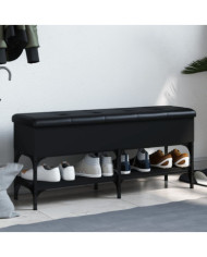 Banc à chaussures noir 102x32x45 cm bois d'ingénierie | Mobilier & Déco