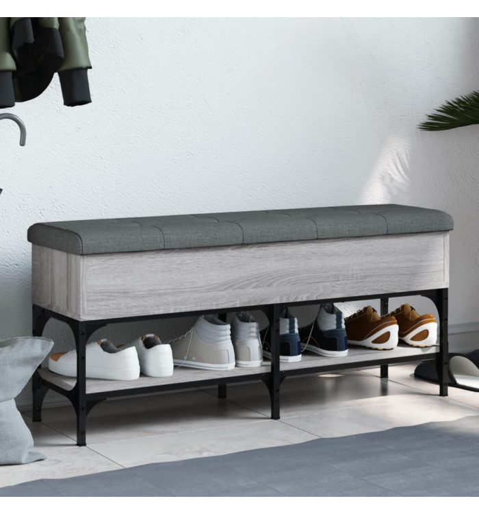 Banc à chaussures sonoma gris 102x32x45 cm bois d'ingénierie | Mobilier & Déco