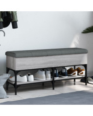Banc à chaussures sonoma gris 102x32x45 cm bois d'ingénierie | Mobilier & Déco