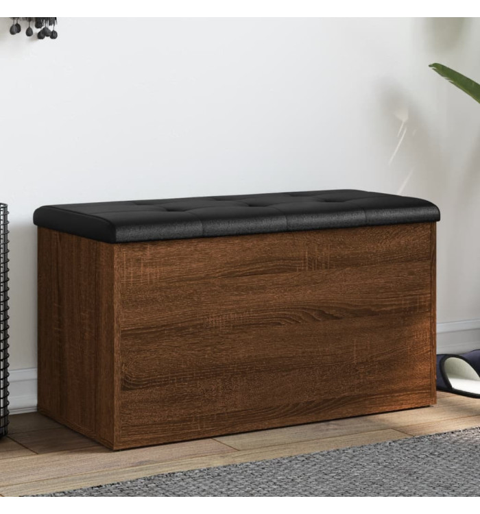 Banc de rangement chêne marron 82x42x45 cm Bois d'ingénierie | Mobilier & Déco