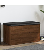Banc de rangement chêne marron 82x42x45 cm Bois d'ingénierie | Mobilier & Déco