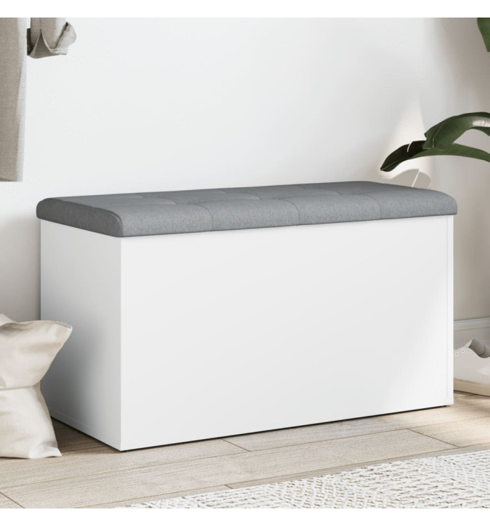 Banc de rangement blanc 82x42x45 cm bois d'ingénierie | Mobilier & Déco