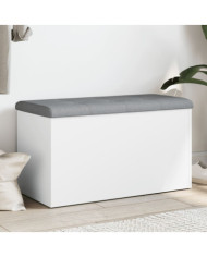 Banc de rangement blanc 82x42x45 cm bois d'ingénierie | Mobilier & Déco