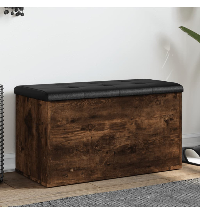 Banc de rangement chêne fumé 82x42x45 cm Bois d'ingénierie | Mobilier & Déco