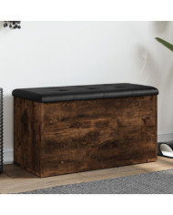 Banc de rangement chêne fumé 82x42x45 cm Bois d'ingénierie | Mobilier & Déco