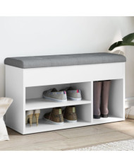 Banc à chaussures blanc 82x32x45,5 cm bois d'ingénierie | Mobilier & Déco