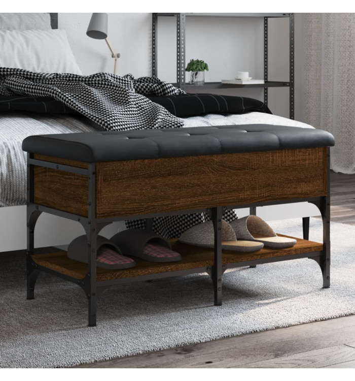 Banc à chaussures chêne marron 82x42x45 cm bois d'ingénierie | Mobilier & Déco