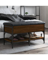 Banc à chaussures chêne marron 82x42x45 cm bois d'ingénierie | Mobilier & Déco