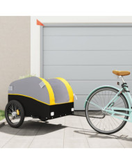 Remorque pour vélo noir et jaune 45 kg fer | Mobilier & Déco