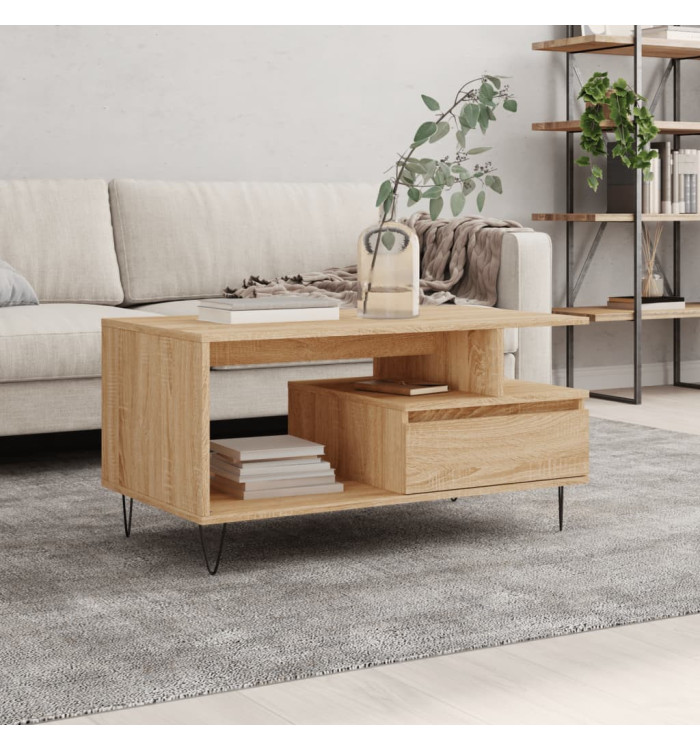 Table basse Chêne sonoma 90x49x45 cm Bois d'ingénierie | Mobilier & Déco