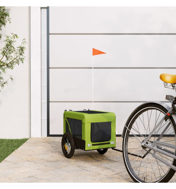 Remorque de vélo pour animaux de compagnie vert et noir | Mobilier & Déco
